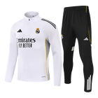 Real Madrid Zíper Moletom Conjunto (Top+Calças) 2025/26 Branco