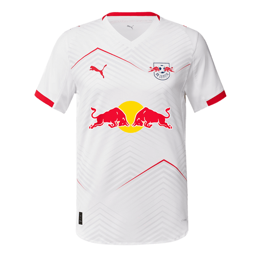 Jogador RB Leipzig Casa Futebol Camisas 2025/26 Branco camisola de futebol