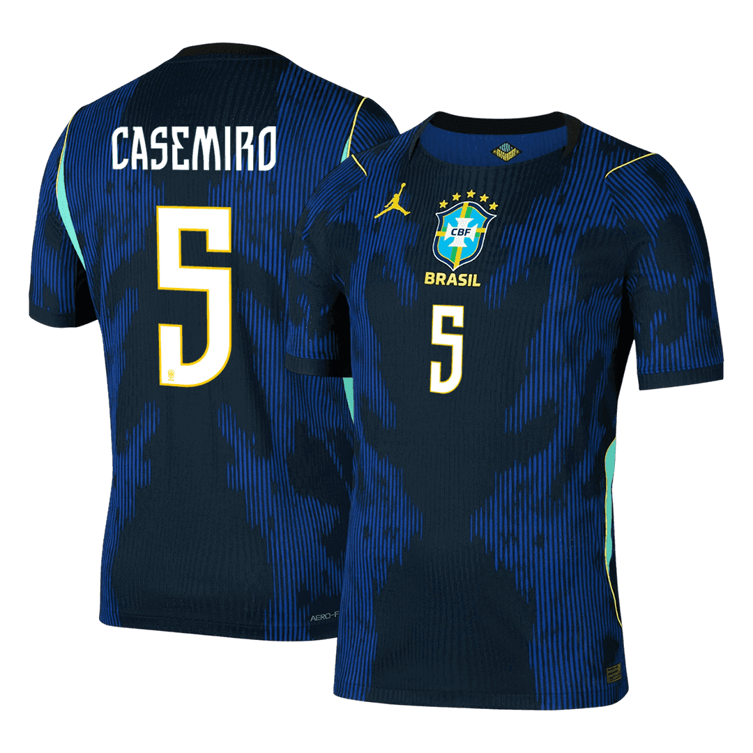 Versão do Jogador CASEMIRO #5 Brasil Fora Copa do Mundo Futebol Camisas 2026 Marinha