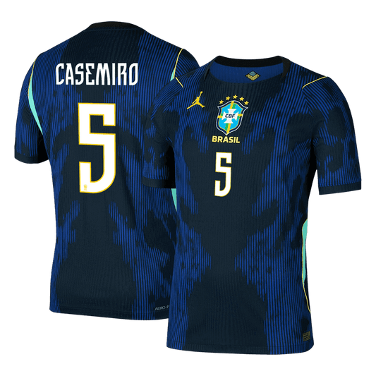 Versão do Jogador CASEMIRO #5 Brasil Fora Copa do Mundo Futebol Camisas 2026 Marinha