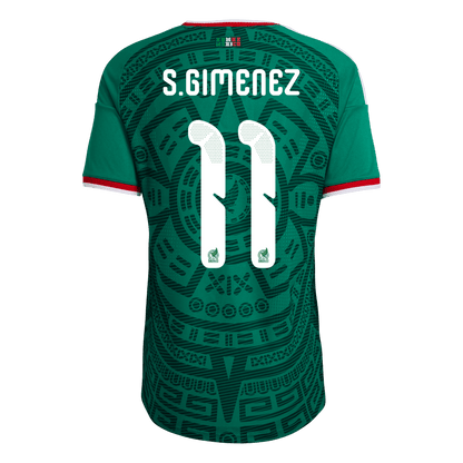 Versão do Jogador S.GIMENEZ #11 México Casa Copa do Mundo Futebol Camisas 2026 Verde