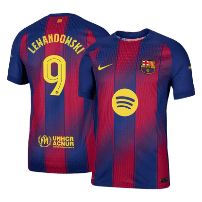 Jogador LEWANDOWSKI #9 Barcelona Casa UCL Futebol Camisas 2025/26 camisola de futebol