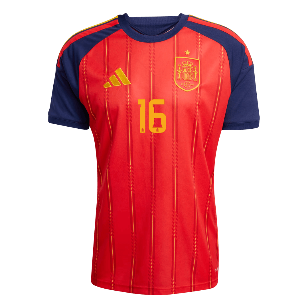 【Super Qualidade】RODRIGO #16 Espanha
 Casa Futebol Camisa 2026 Vermelho