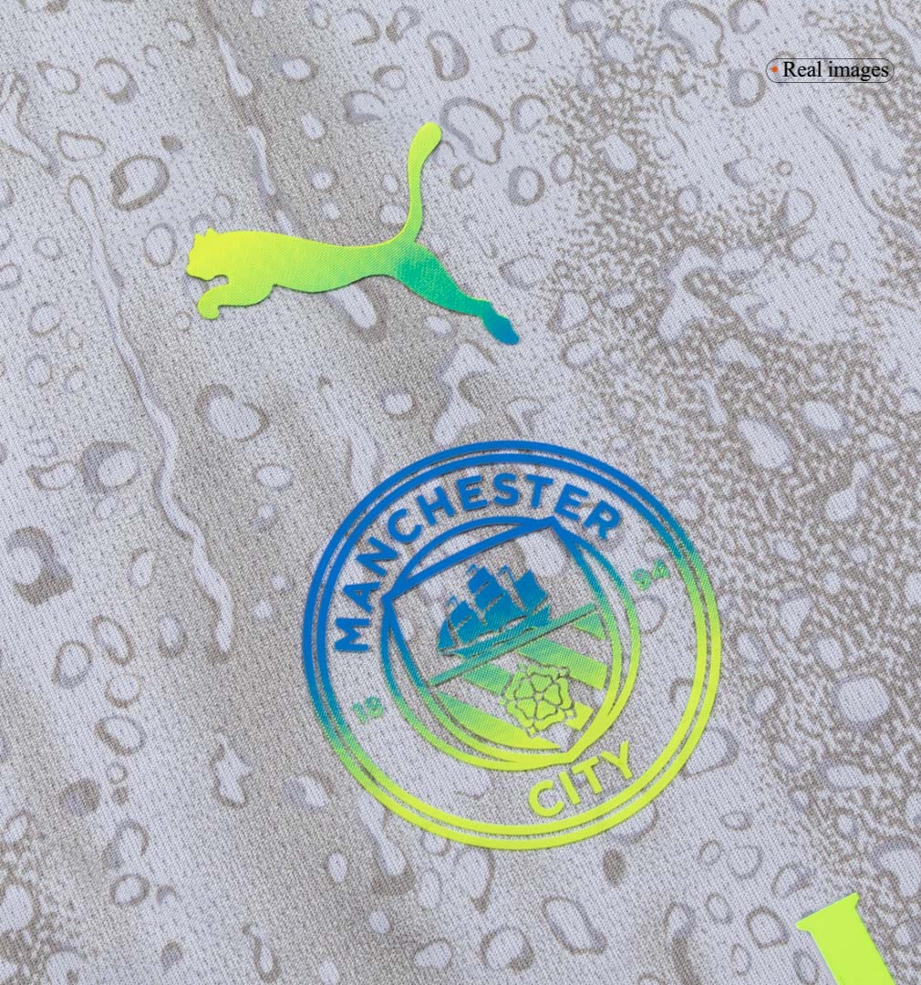 Manchester City Infantil 
 Terceira Conjunto (Camisa+Shorts+Meias) 2025/26 Cinza