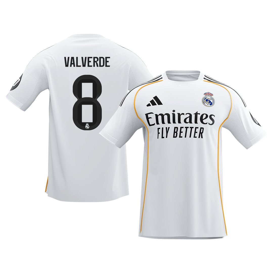 【Super Qualidade】VALVERDE #8 Real Madrid
 Casa Futebol Camisa 2025/26 Branco camisola de futebol