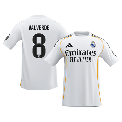 【Super Qualidade】VALVERDE #8 Real Madrid
 Casa Futebol Camisa 2025/26 Branco camisola de futebol
