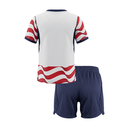 EUA Infantil  Casa Copa do Mundo Futebol Camisa Conjunto (Camisa+Shorts) 2026