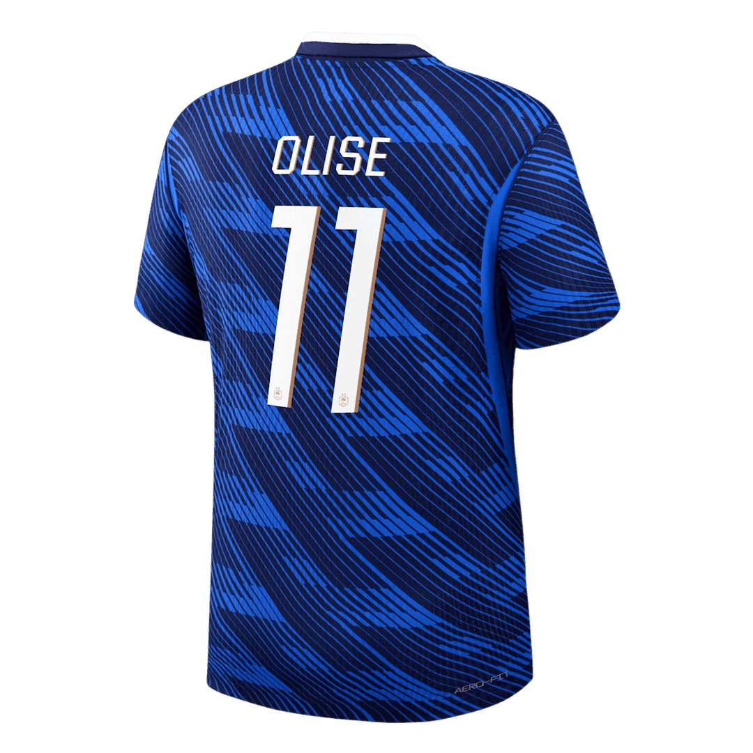 Versão do Jogador OLISE #11 França Casa Copa do Mundo Futebol Camisas 2026 Azul