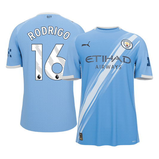 【Super Qualidade】RODRIGO #16 Manchester City
 Casa Futebol Camisa 2025/26 Azul camisola de futebol