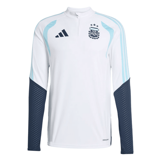 Argentina Zíper Moletom Conjunto (Top+Calças) 2026 Branco camisola de futebol