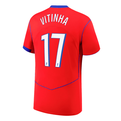 VITINHA #17 PSG Fora Terceira Camisa 2025/26 Vermelho