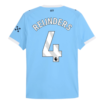 Jogador REIJNDERS #4 Manchester City Casa Futebol Camisas 2025/26 Azul
