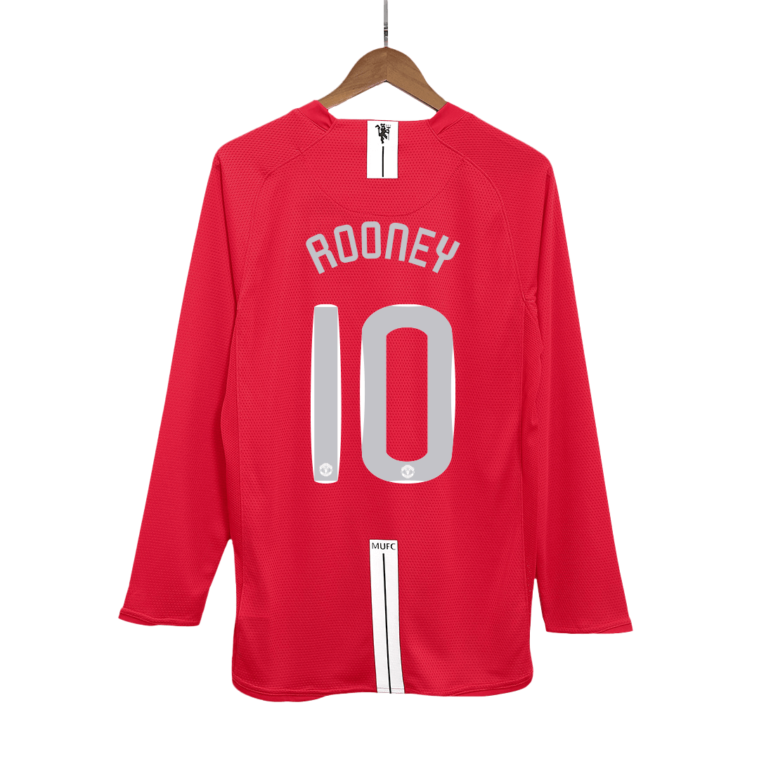 ROONEY #10 Manchester United Retro Jersey Home Camisola de futebol 2007/08 - Final da UCL 2025/26