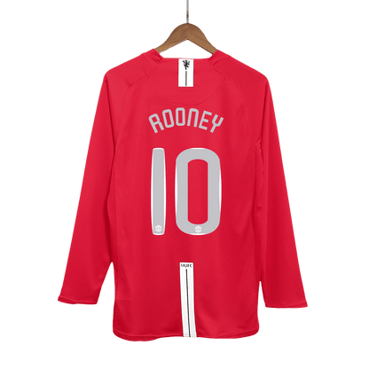 ROONEY #10 Manchester United Retro Jersey Home Camisola de futebol 2007/08 - Final da UCL 2025/26