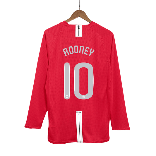 ROONEY #10 Manchester United Retro Jersey Home Camisola de futebol 2007/08 - Final da UCL 2025/26