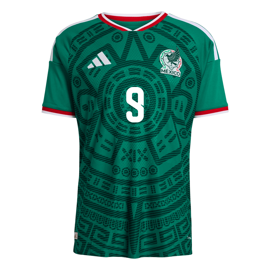 Versão do Jogador Raúl #9 México Casa Copa do Mundo Futebol Camisas 2026 Verde