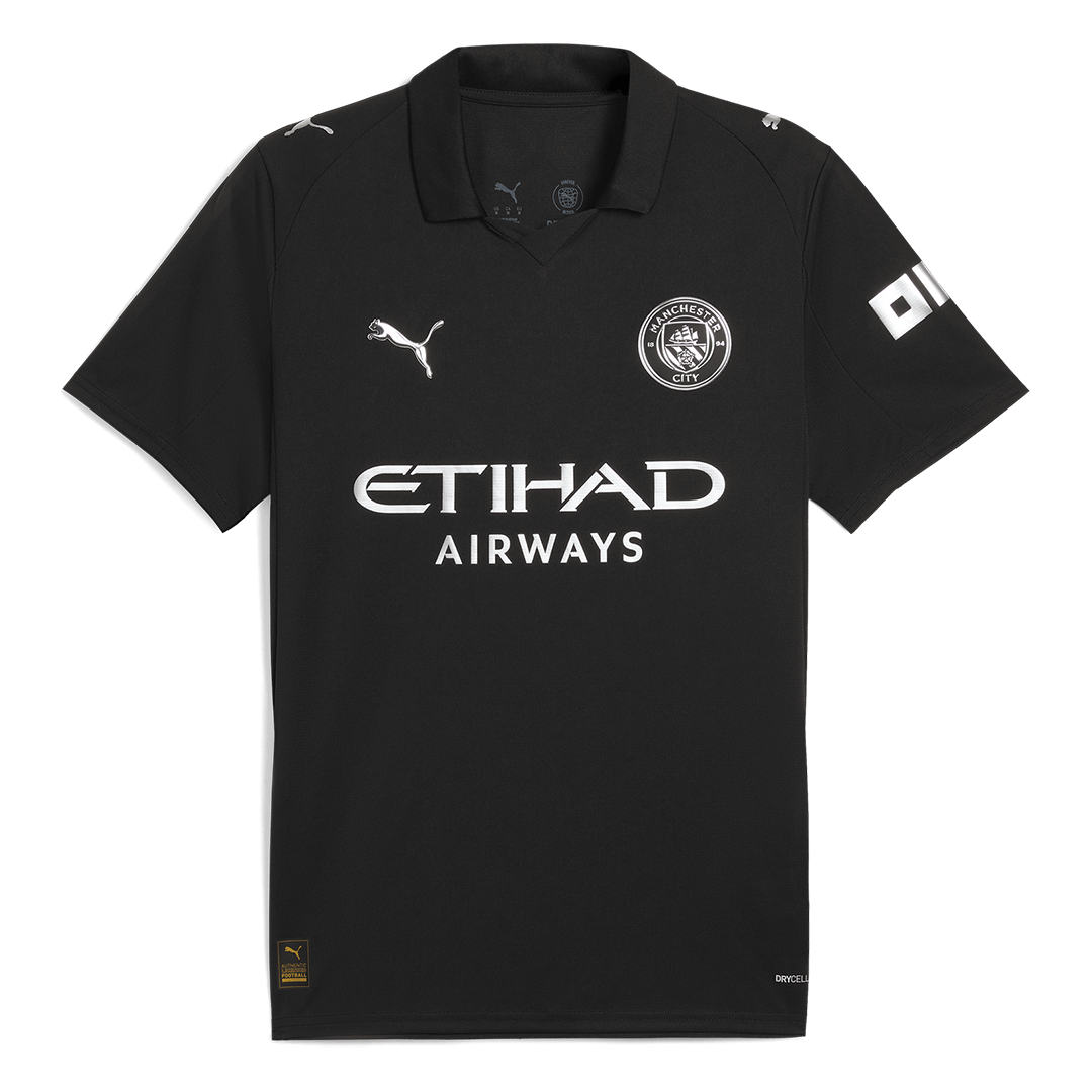 Manchester City Fora Camisa 2025/26- Preto camisola de futebol