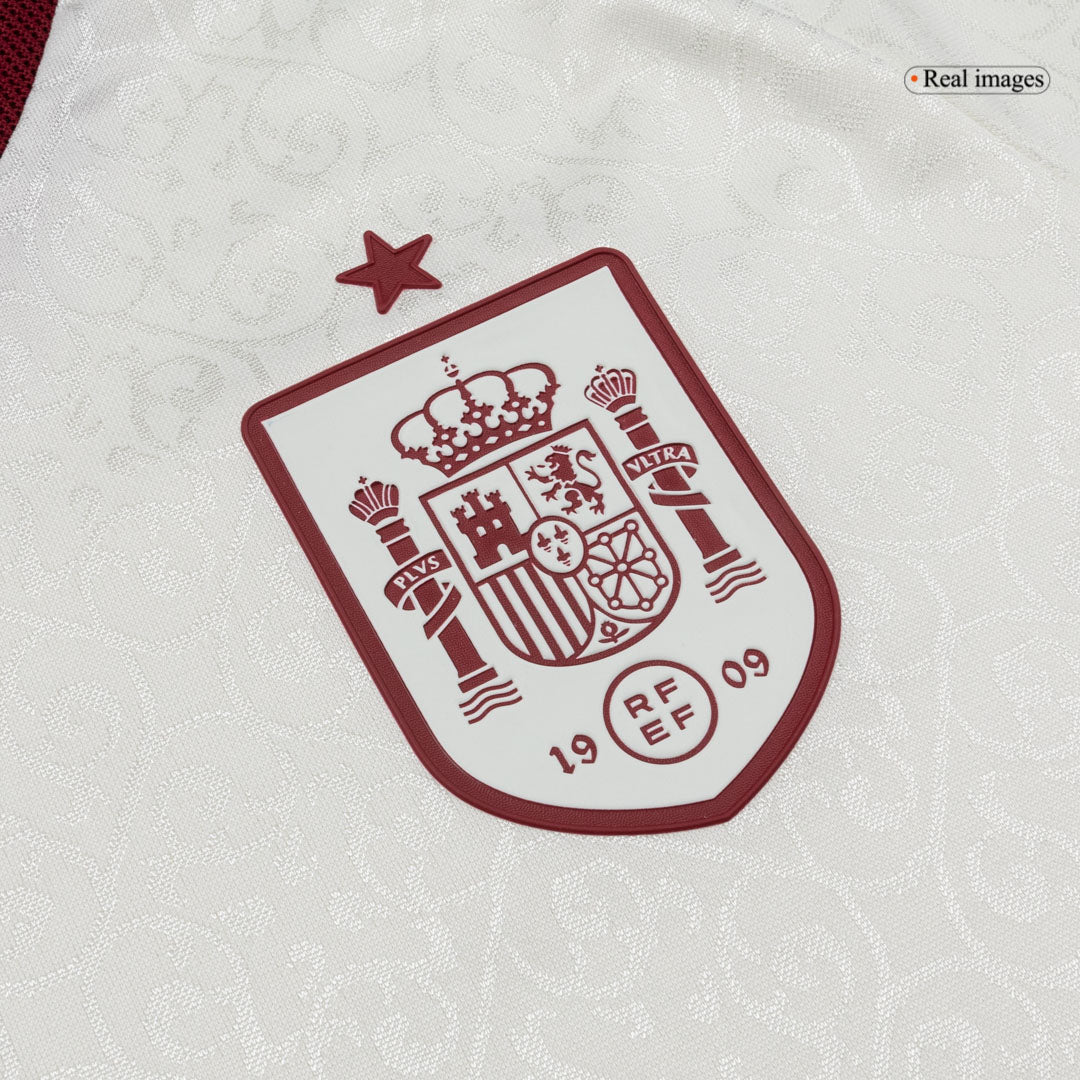 Versão do Jogador PEDRI #20 Espanha Fora Copa do Mundo Futebol Camisas 2026 Branco