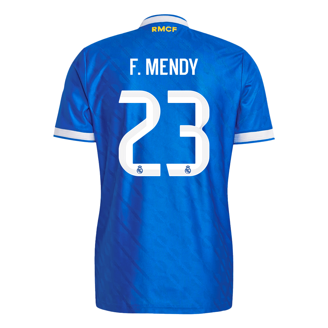 Jogador F. MENDY #23 Real Madrid Fora Terceira Futebol Camisas 2025/26 Azul