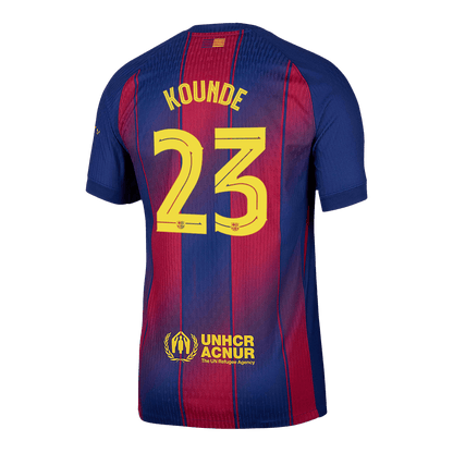 Jogador KOUNDE #23 Barcelona Casa Futebol Camisas 2025/26 - UCL