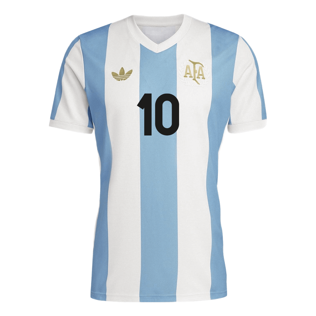 Camisola de futebol MESSI #10 Argentina personalizada 50th aniversário