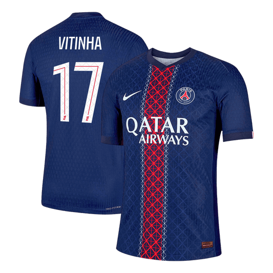 Jogador VITINHA #17 PSG Casa Futebol Camisas 2025/26 Marinha camisola de futebol