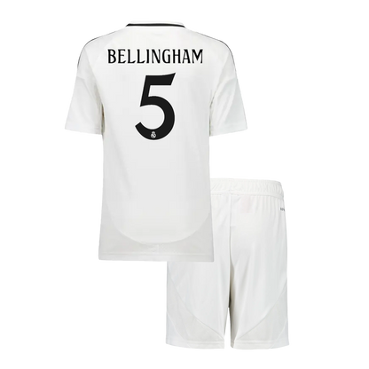 BELLINGHAM #5 Kit de camisa de futebol infantil do Real Madrid Home (camisa + shorts) 2024/25