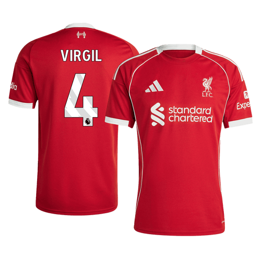 VIRGIL #4 Liverpool Casa Camisa 2025/26 Vermelho camisola de futebol