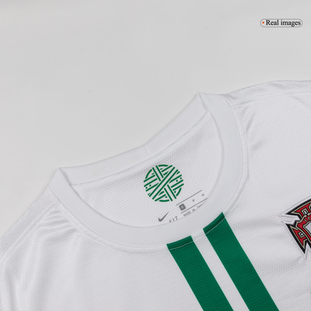 Retrô Portugal Fora Manga Longa Camisa 2012 Branco