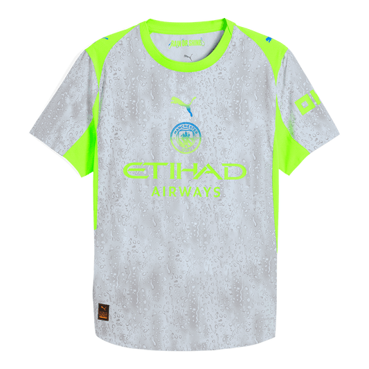 Jogador Manchester City Fora Terceira Futebol Camisas 2025/26 Cinza camisola de futebol