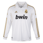 Retrô Real Madrid Casa Manga Longa Camisa 2011/12 Branco