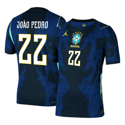 Versão do Jogador JOÃO PEDRO #22 Brasil Fora Copa do Mundo Futebol Camisas 2026 Marinha