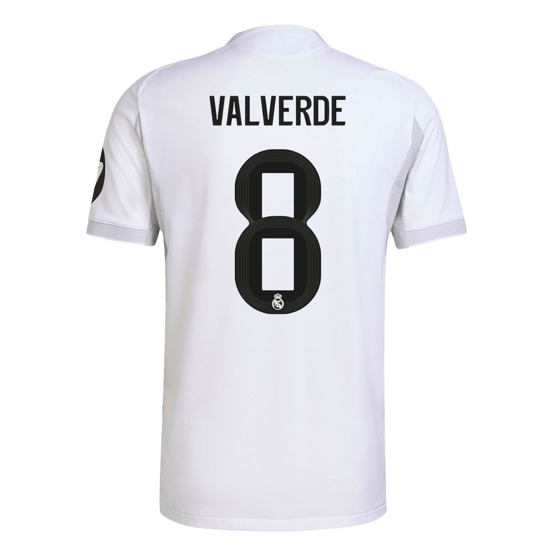 Jogador VALVERDE #8 Real Madrid Casa Futebol Camisas 2025/26 Branco