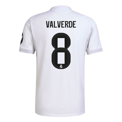 Jogador VALVERDE #8 Real Madrid Casa Futebol Camisas 2025/26 Branco