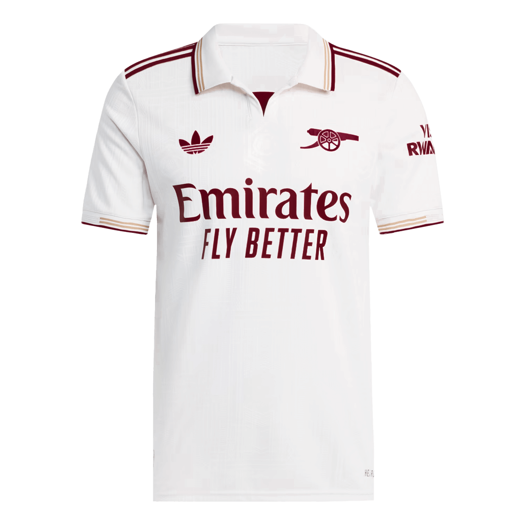 Jogador Arsenal Fora Terceira Futebol Camisas 2025/26 Branco