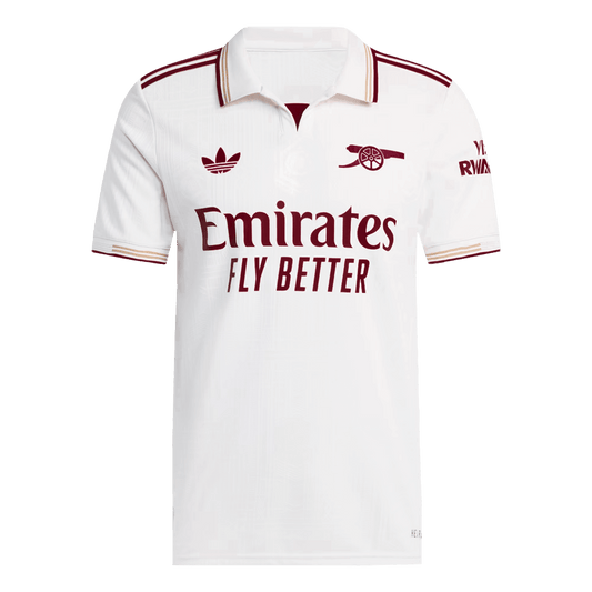 Jogador Arsenal Fora Terceira Futebol Camisas 2025/26 Branco