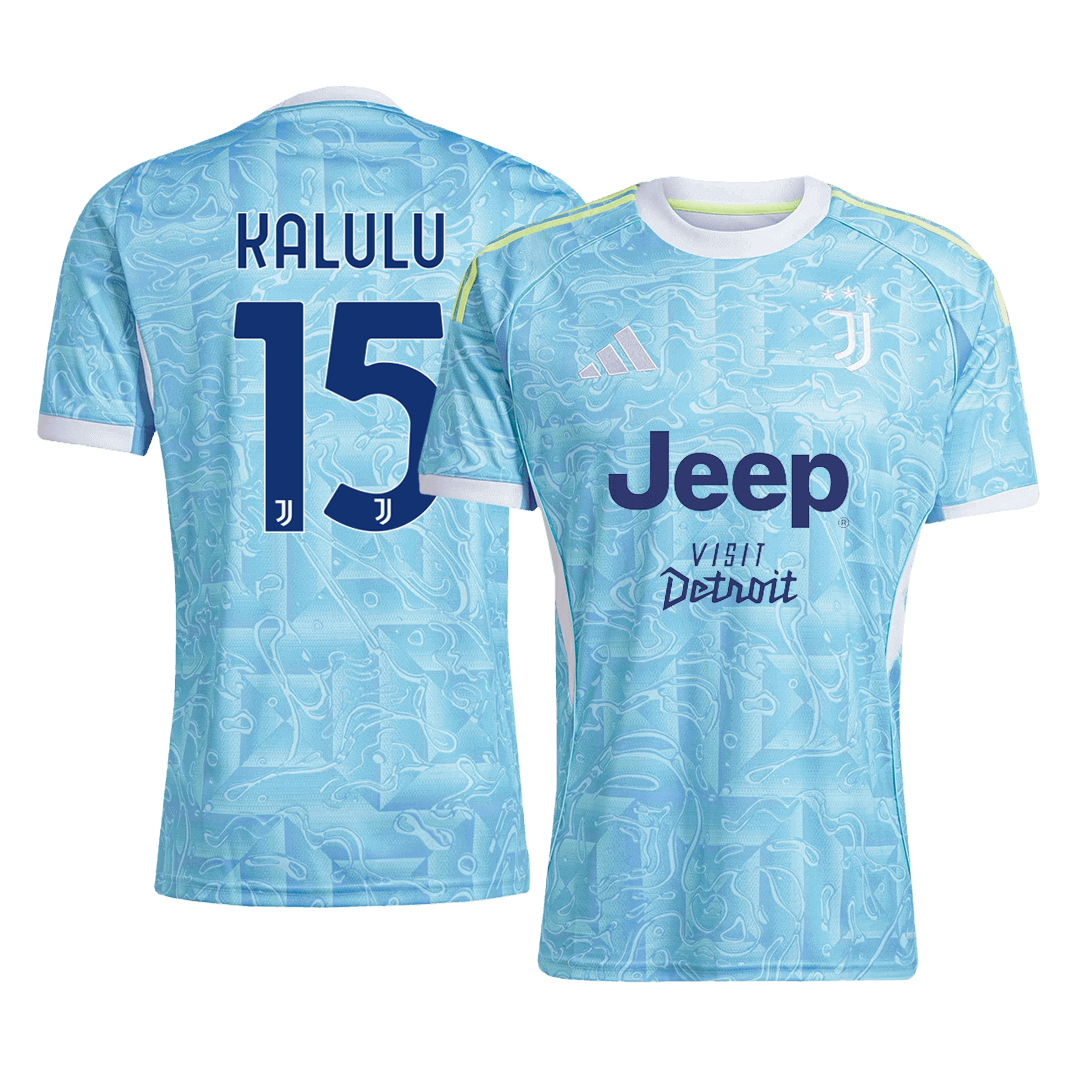 KALULU #15 Juventus Fora Camisa 2025/26 Azul camisola de futebol