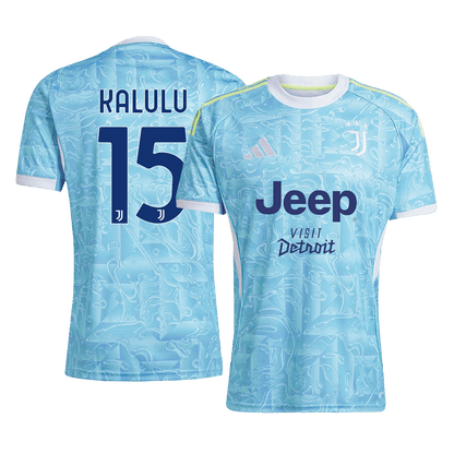 KALULU #15 Juventus Fora Camisa 2025/26 Azul camisola de futebol