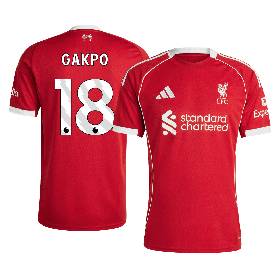 GAKPO #18 Liverpool Casa Camisa 2025/26 Vermelho camisola de futebol