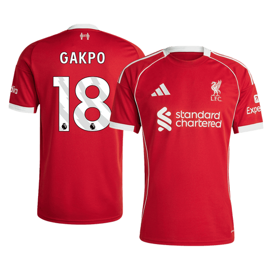 GAKPO #18 Liverpool Casa Camisa 2025/26 Vermelho camisola de futebol