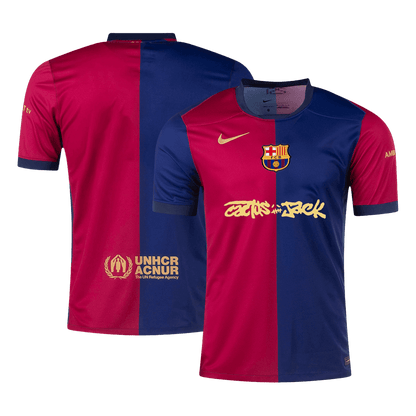 Camisola de futebol personalizada Barcelona vs Travis Scott, camisola principal