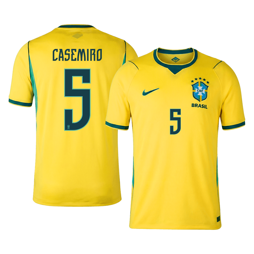 CASEMIRO #5 Brasil Casa Copa do Mundo Camisa 2026 Amarelo