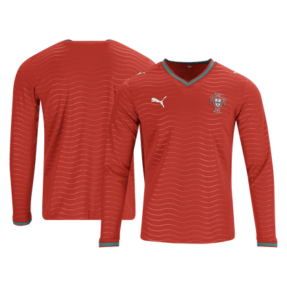 Versão do Jogador Portugal Casa Manga comprida Camisa 2026 Vermelho