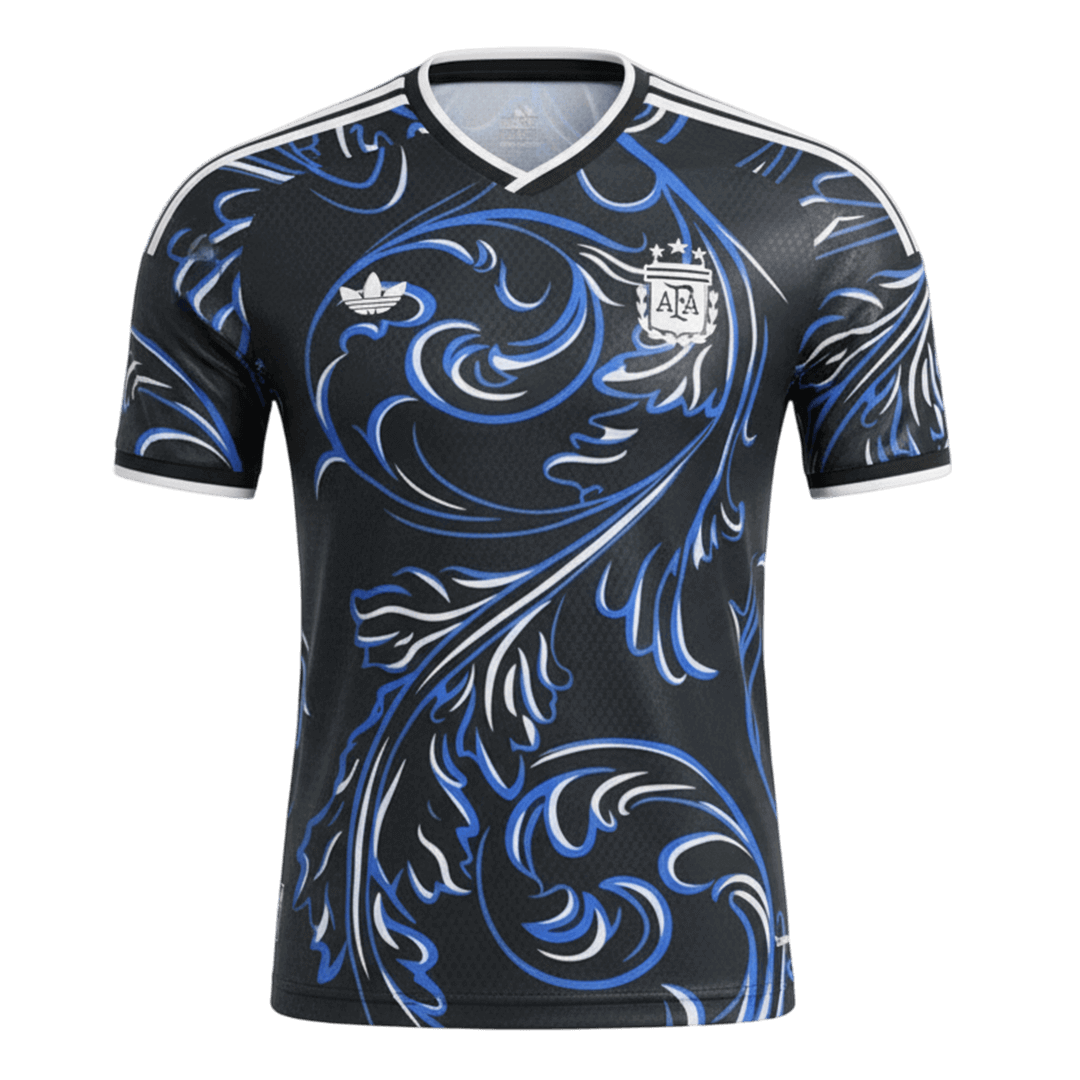 Versão do Jogador Argentina Fora Copa do Mundo Futebol Camisas 2026 Preto - camisola de futebol para adeptos em