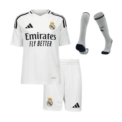 Kit Camisa Home de Futebol Infantil do Real Madrid (Camisa+Calções+Meias) 2024/25
