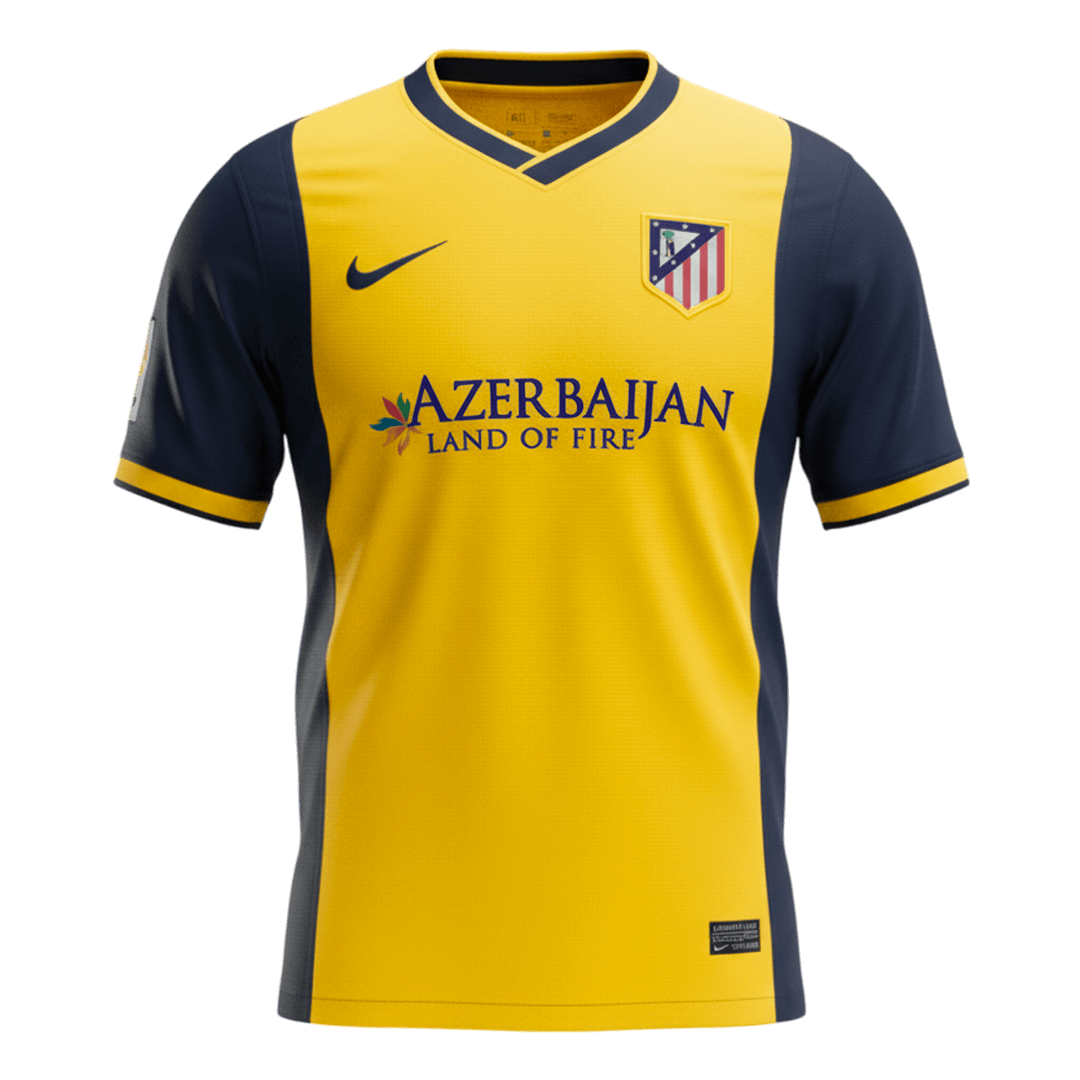 Retrô Atletico Madrid Fora Camisa 2013/14 Amarelo camisola de futebol 2025/26