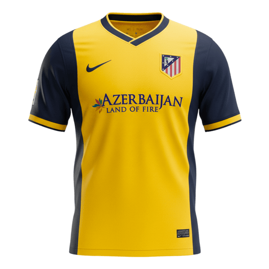 Retrô Atletico Madrid Fora Camisa 2013/14 Amarelo camisola de futebol 2025/26