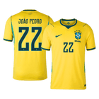 JOÃO PEDRO #22 Brasil Casa Copa do Mundo Camisa 2026 Amarelo