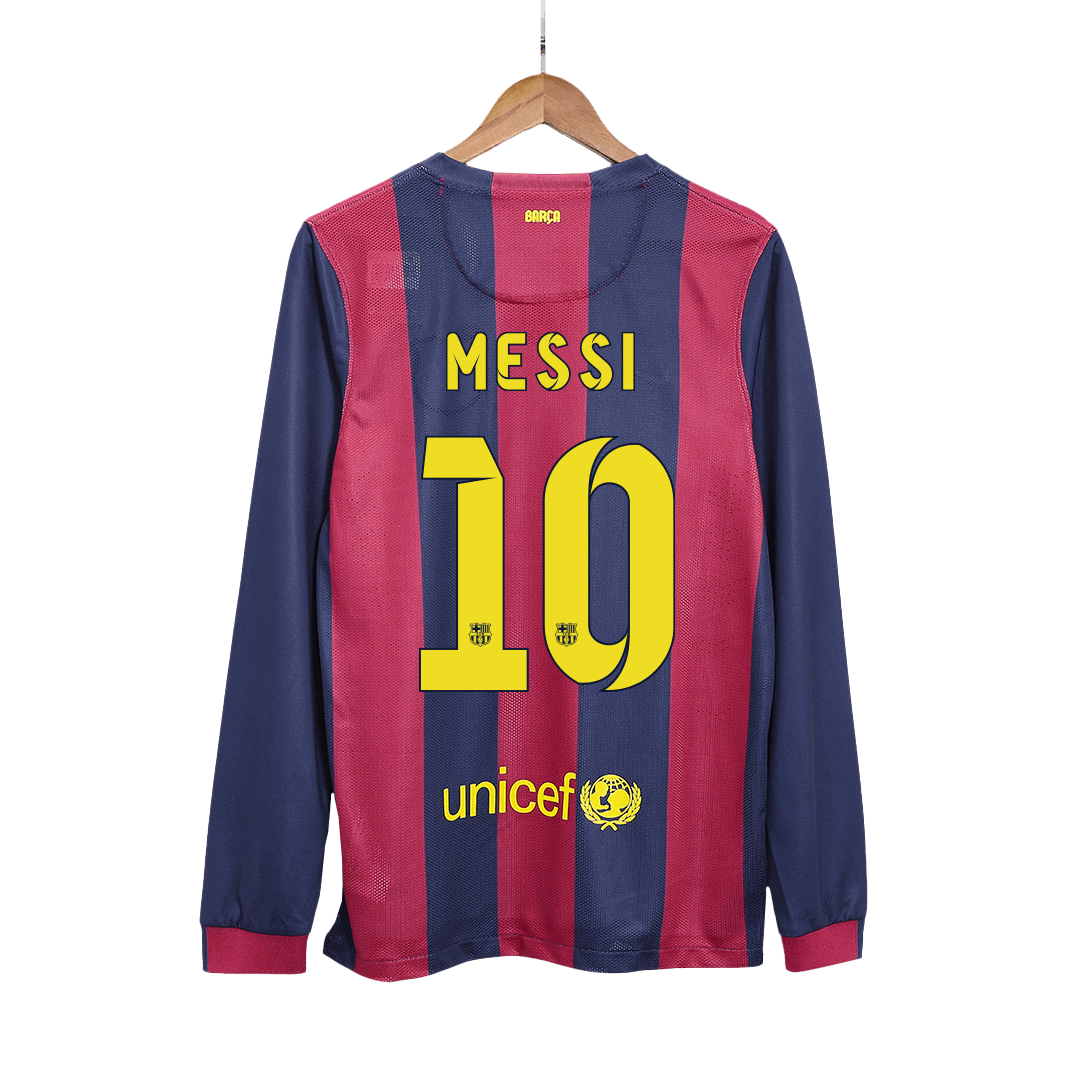 MESSI #10 Barcelona Retro Jersey Home Long Sleeve Soccer Shirt 2014/15 2025/26