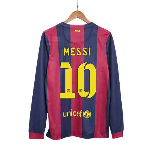 MESSI #10 Barcelona Retro Jersey Home Long Sleeve Soccer Shirt 2014/15 2025/26